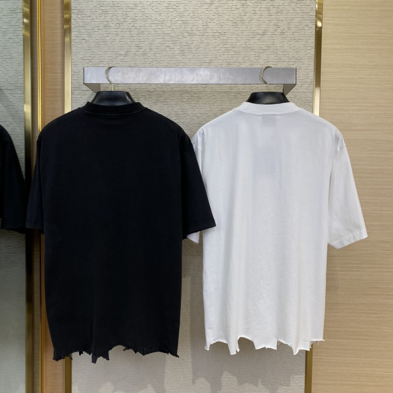 Balenciaga Appliqu?? Embroidery Aged Short Sleeve T-Shirt Black 1