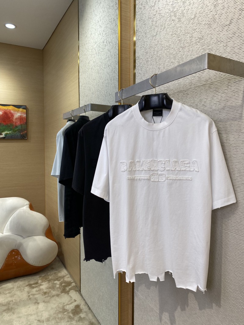 Balenciaga Appliqu?? Embroidery Aged Short Sleeve T-Shirt Black 2