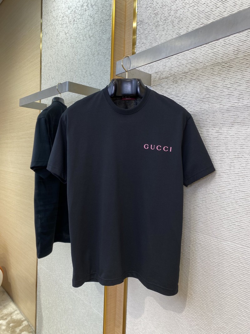 Gucci Letter Print Short Sleeve T-Shirt Black 4