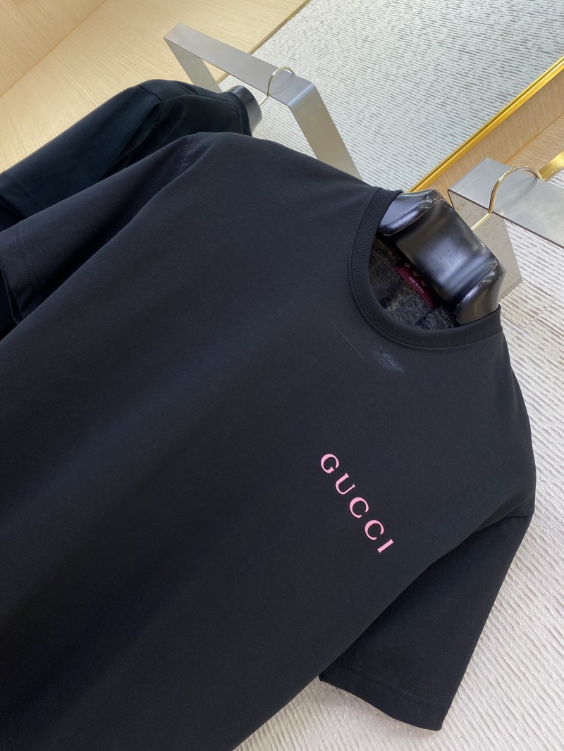 Gucci Letter Print Short Sleeve T-Shirt Black 5
