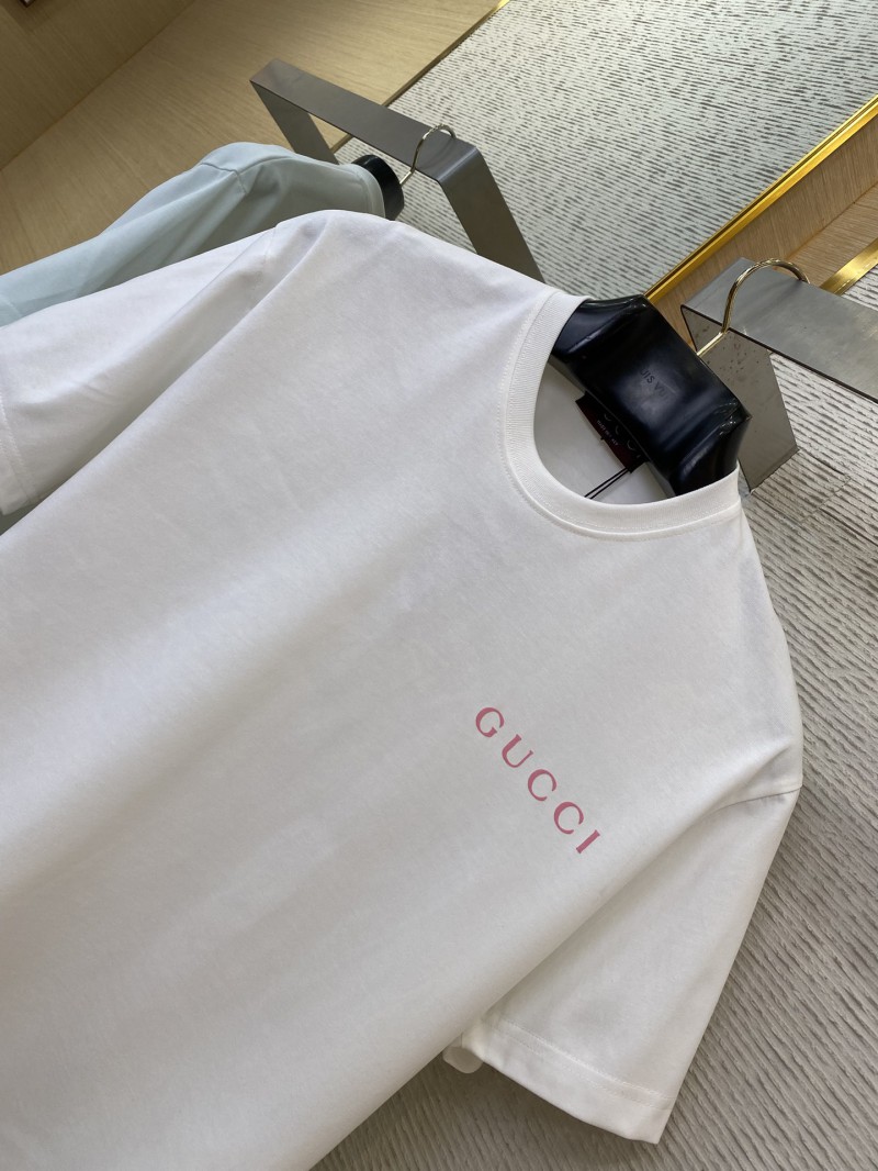 Gucci Letter Print Short Sleeve T-Shirt White 5