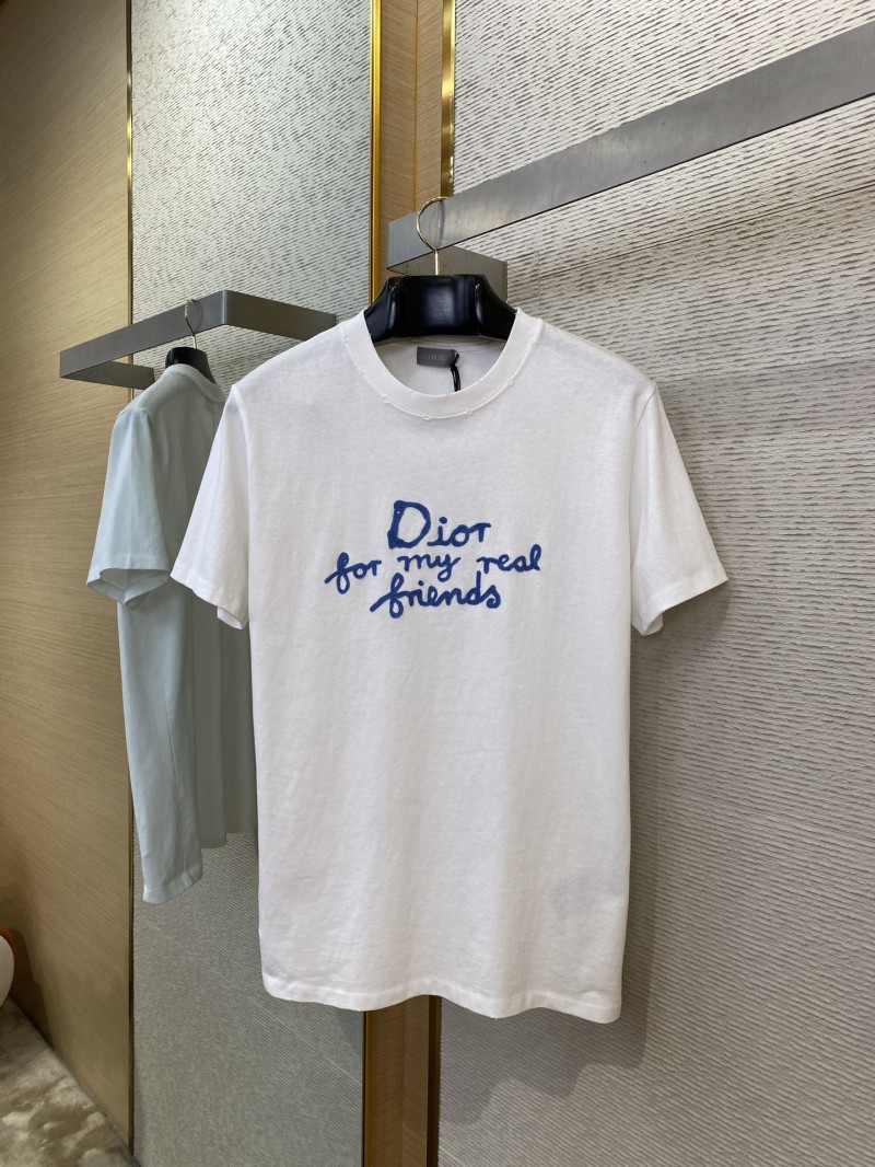 Dior co-branded embroidered short-sleeved T-shirt white 4