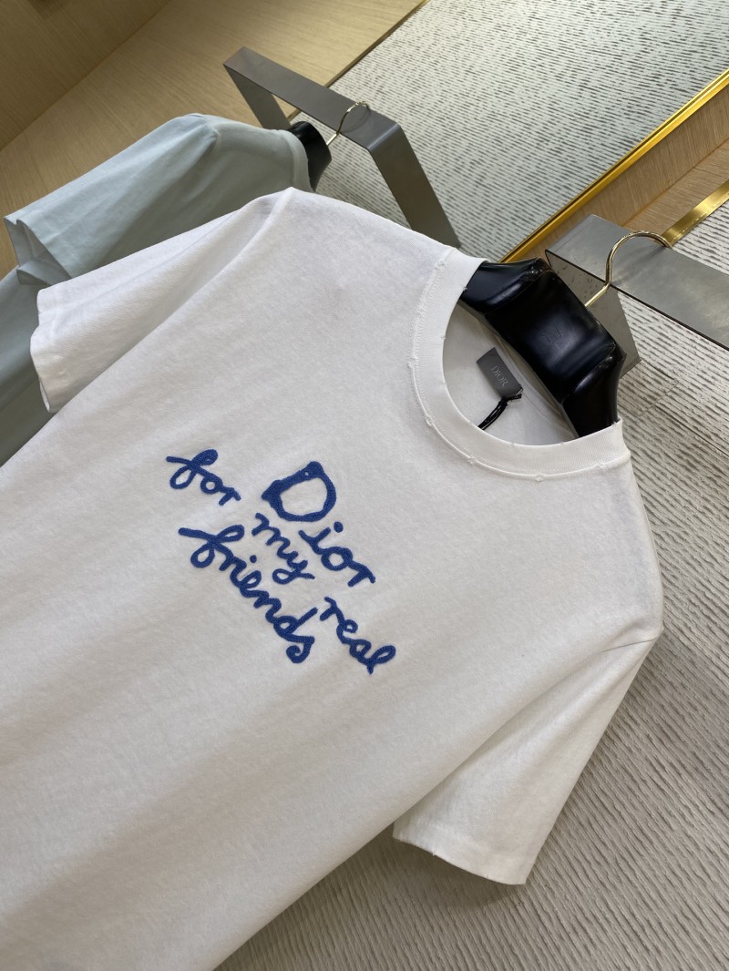Dior co-branded embroidered short-sleeved T-shirt white 5