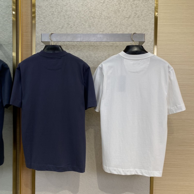 Fendi Emblem Embroidered Short Sleeve T-Shirt White 1