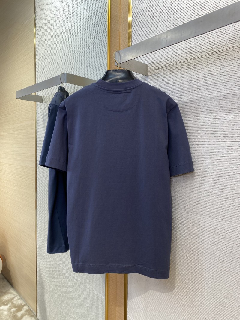 Fendi Emblem Embroidery Short Sleeve T-Shirt Navy 6
