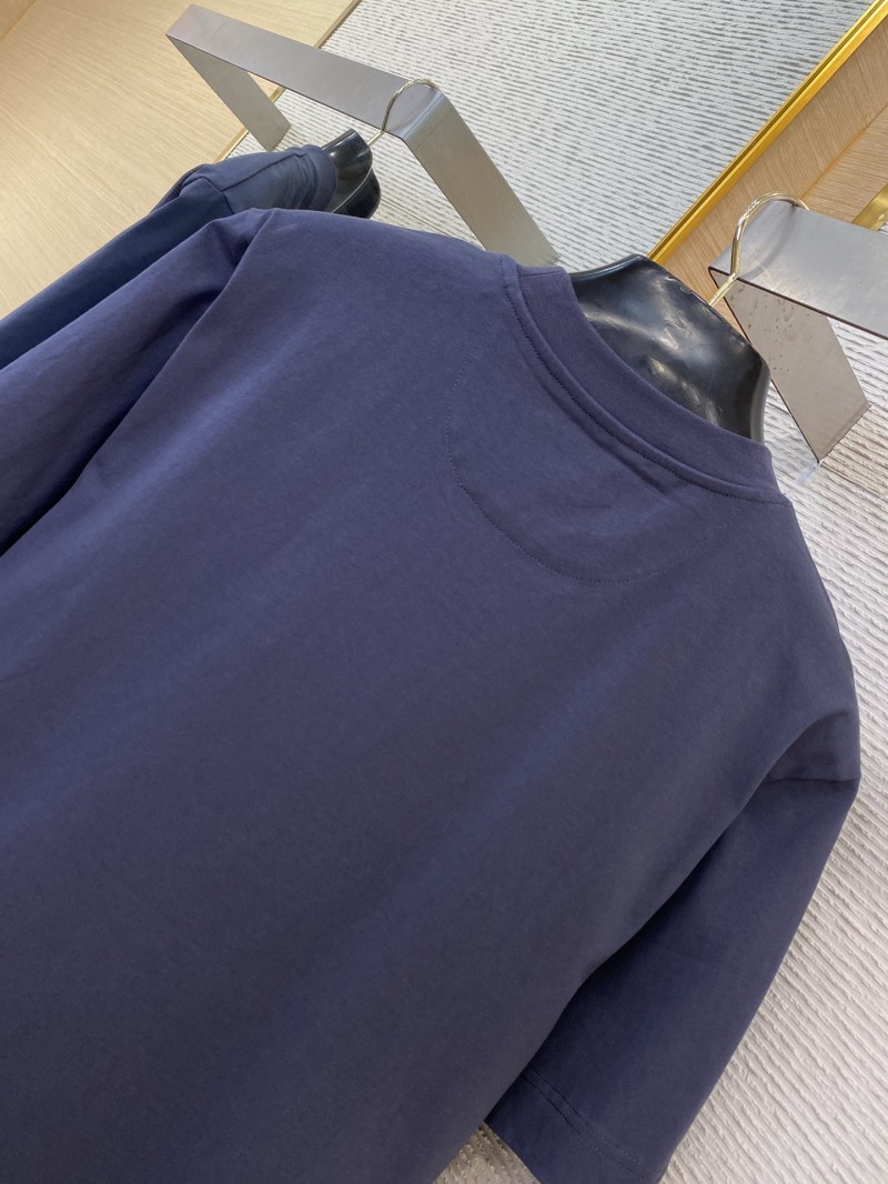 Fendi Emblem Embroidery Short Sleeve T-Shirt Navy 7