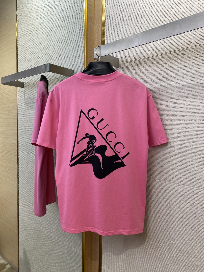 Gucci Ski Print Short Sleeve T-Shirt Pink 6