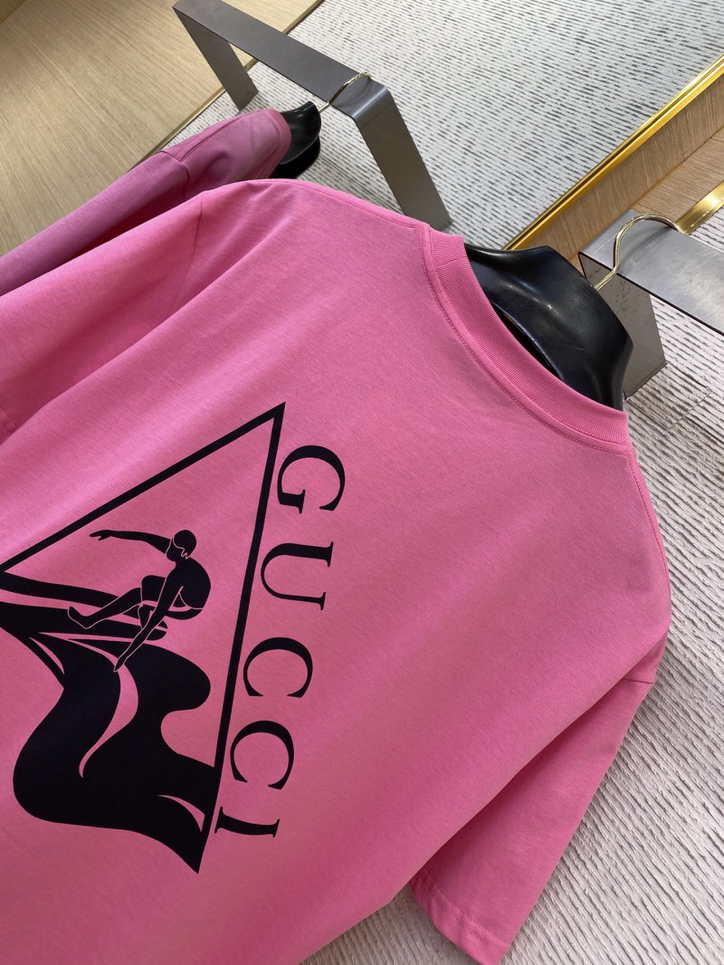 Gucci Ski Print Short Sleeve T-Shirt Pink 7