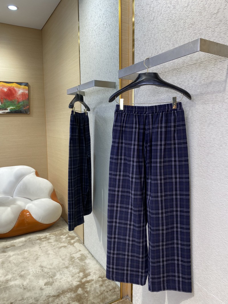 Balenciaga Logo Embroidered Check Casual Trousers 3