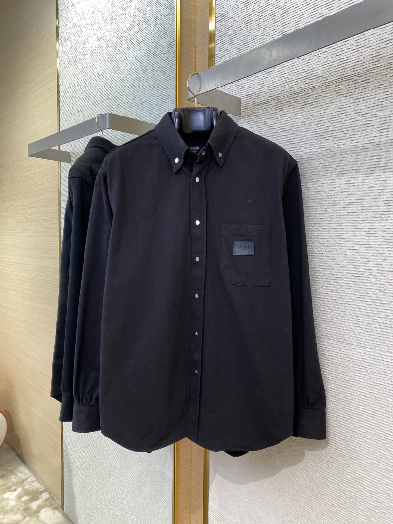 Fendi Leather Label Denim Jacket Coat 4