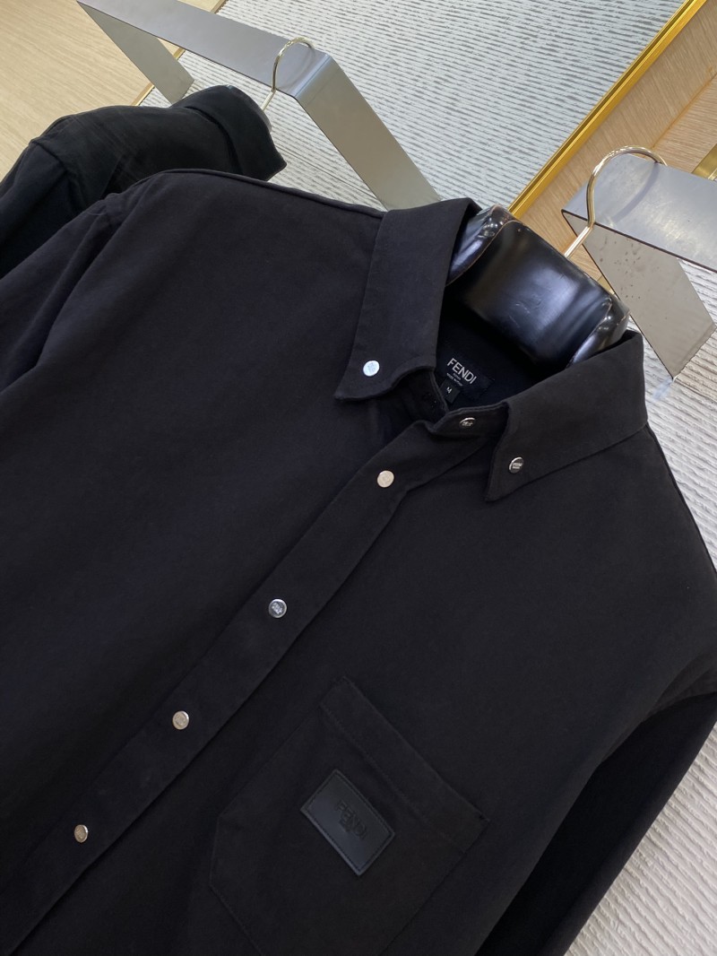Fendi Leather Label Denim Jacket Coat 5