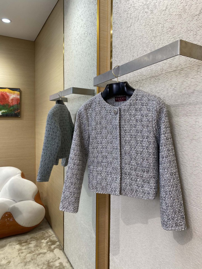 Gucci GG jacquard and rhinestonelittle fragrant wind coat 2