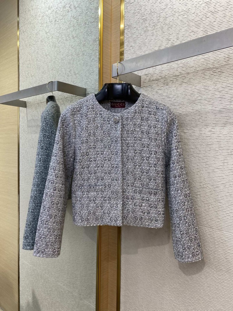 Gucci GG jacquard and rhinestonelittle fragrant wind coat 4