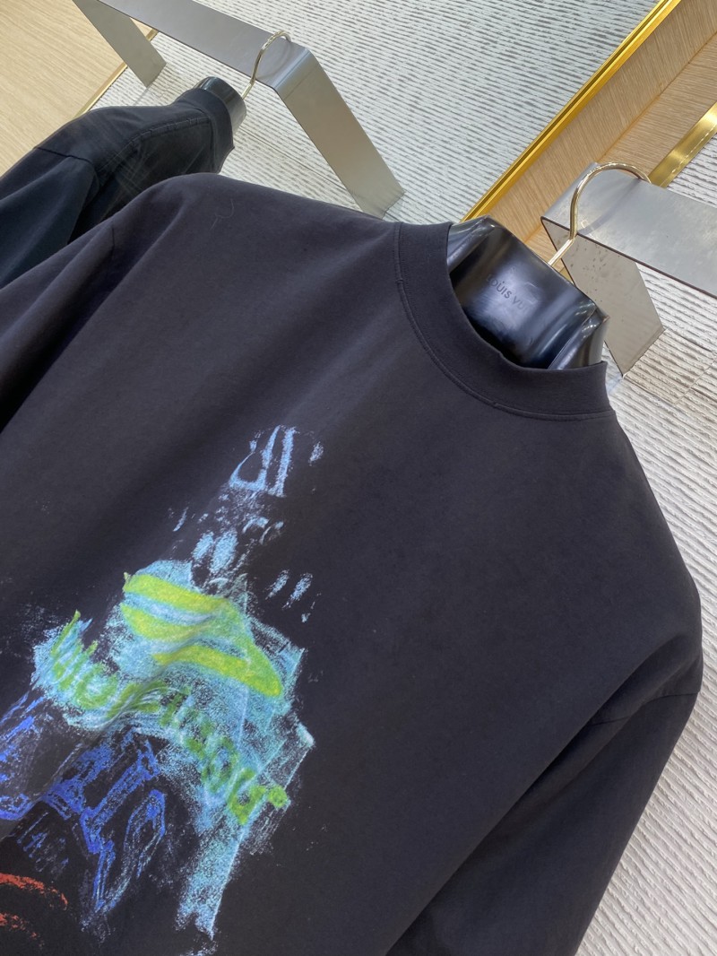 Balenciaga Blur Halo Print Short Sleeve T-Shirt Black 5