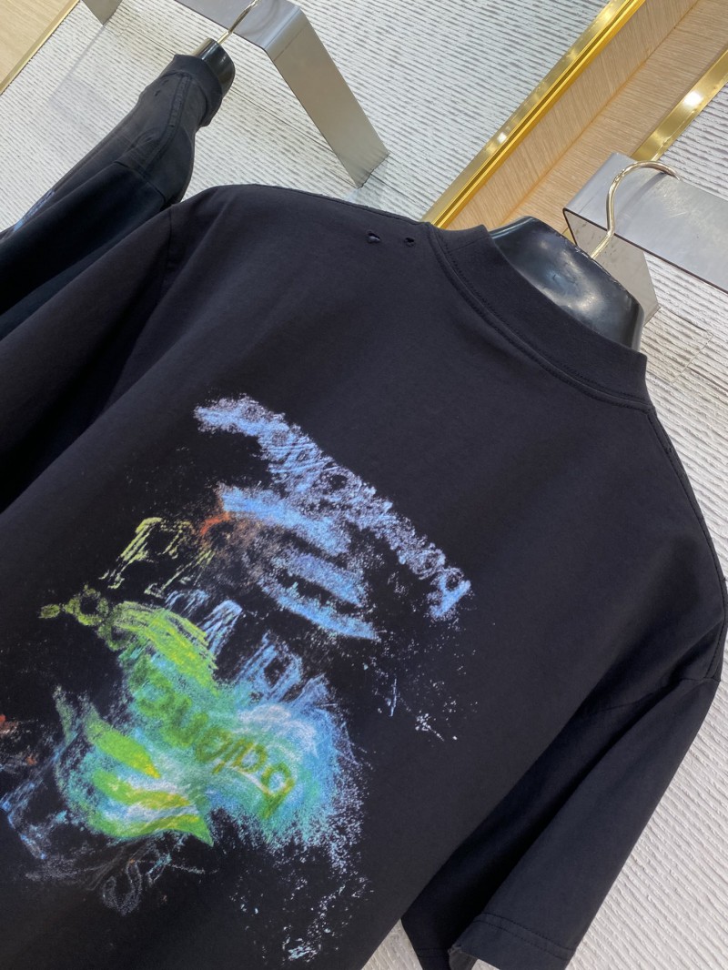 Balenciaga Blur Halo Print Short Sleeve T-Shirt Black 6
