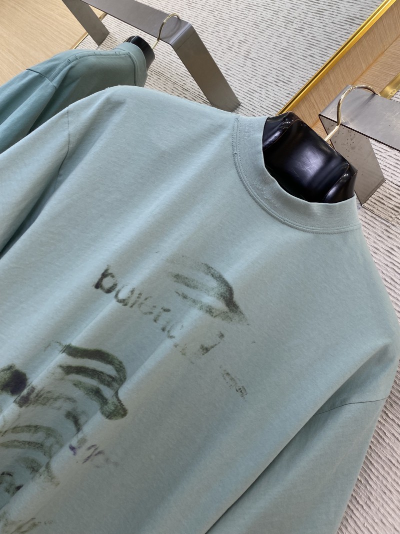 Balenciaga Blur Halo Print Short Sleeve T-Shirt Green 5