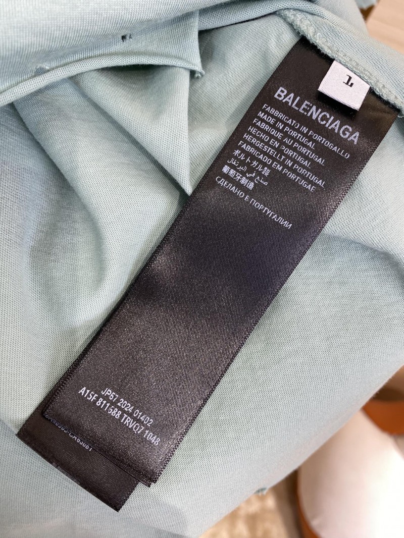 Balenciaga Blur Halo Print Short Sleeve T-Shirt Green 8