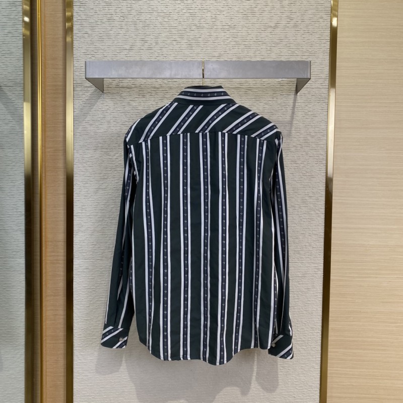 LV Striped webbed silk lapel shirt 1