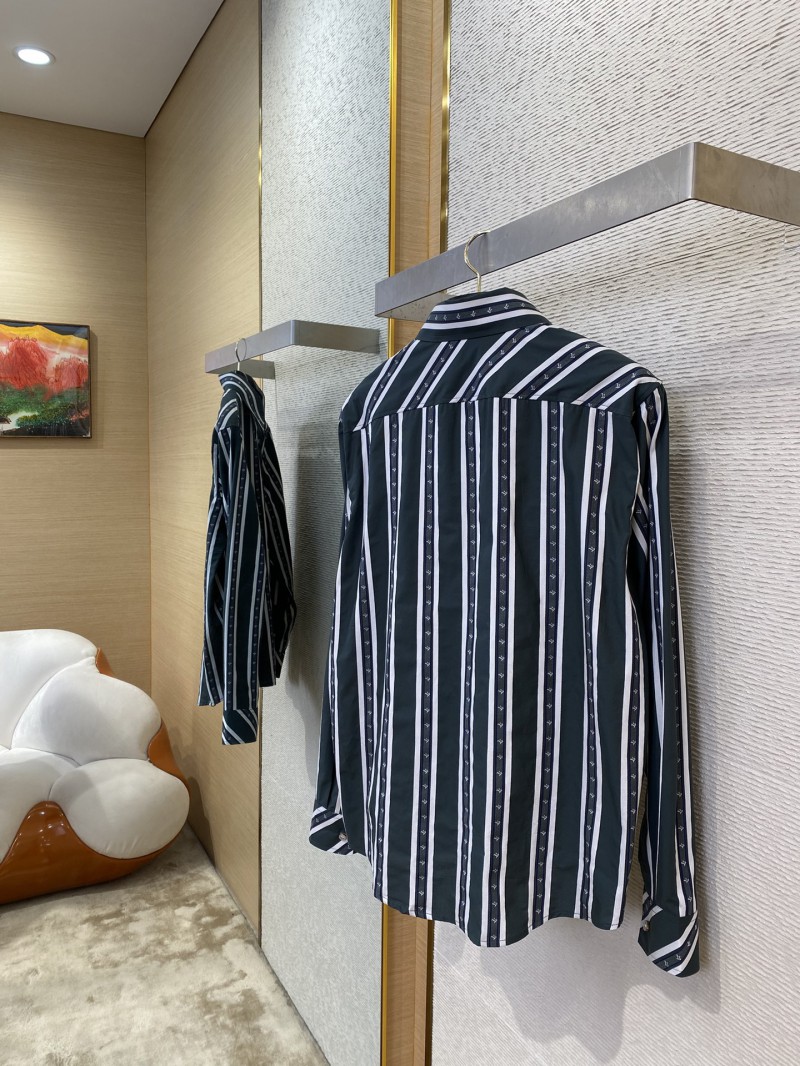 LV Striped webbed silk lapel shirt 4