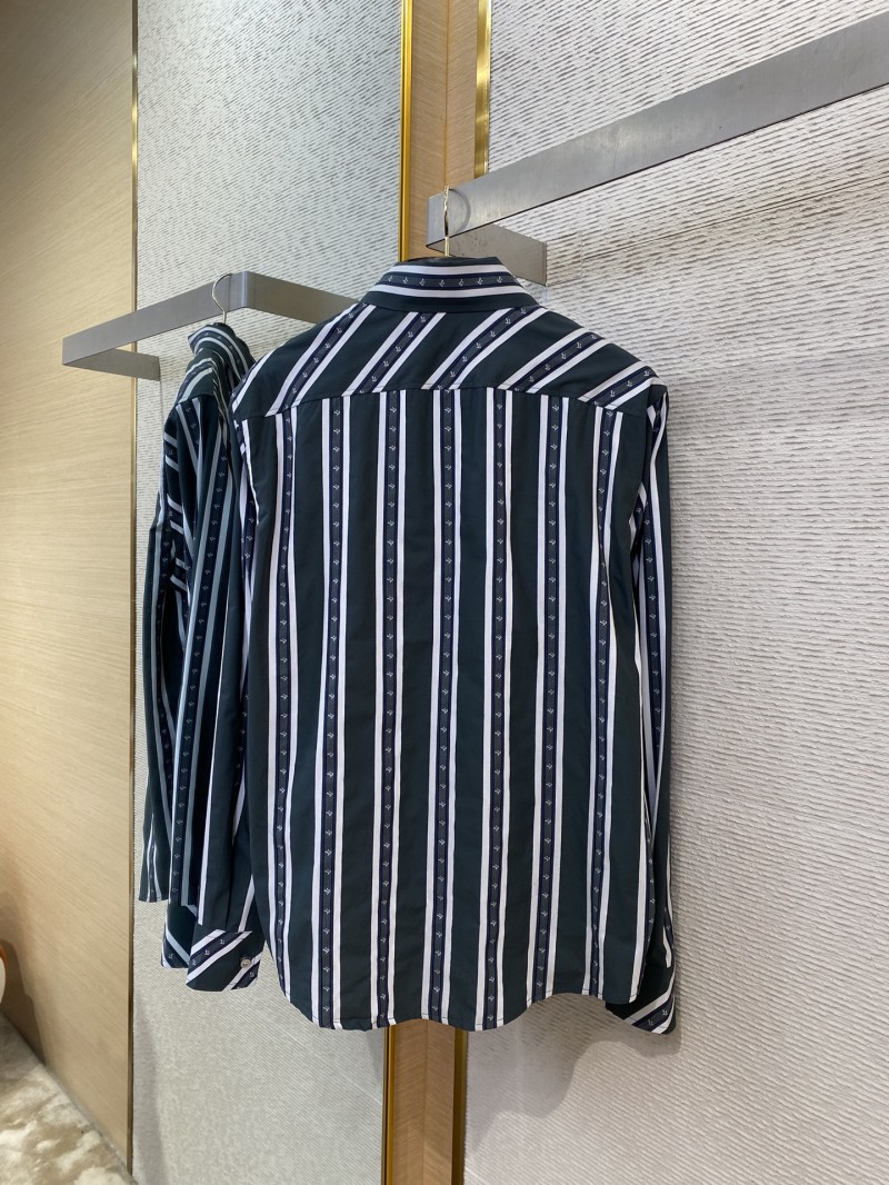 LV Striped webbed silk lapel shirt 7
