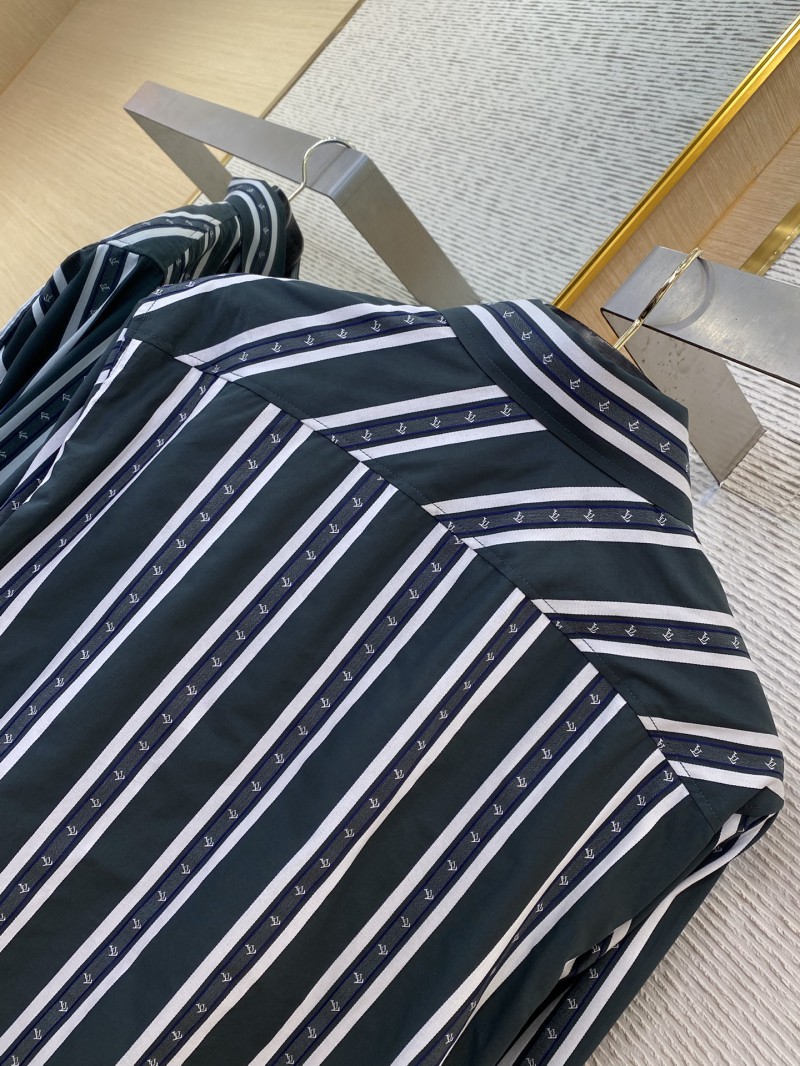 LV Striped webbed silk lapel shirt 8