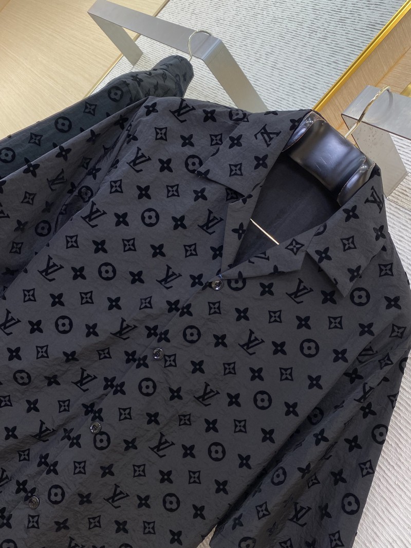 LV Full Print Flocked Short Sleeve Shirt 5