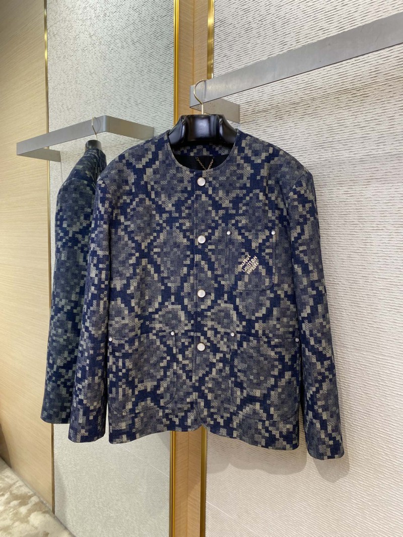 LV Snake print button-down collarless blazer 4