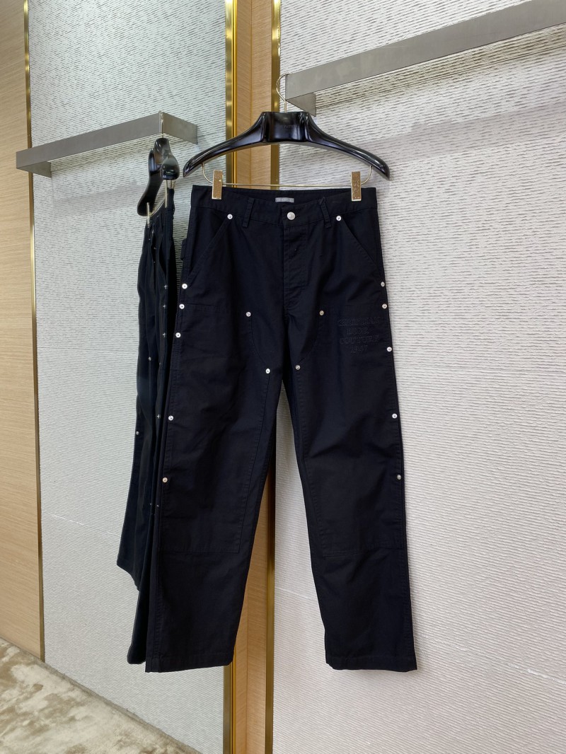 Dior logo embroidered denim trousers 4