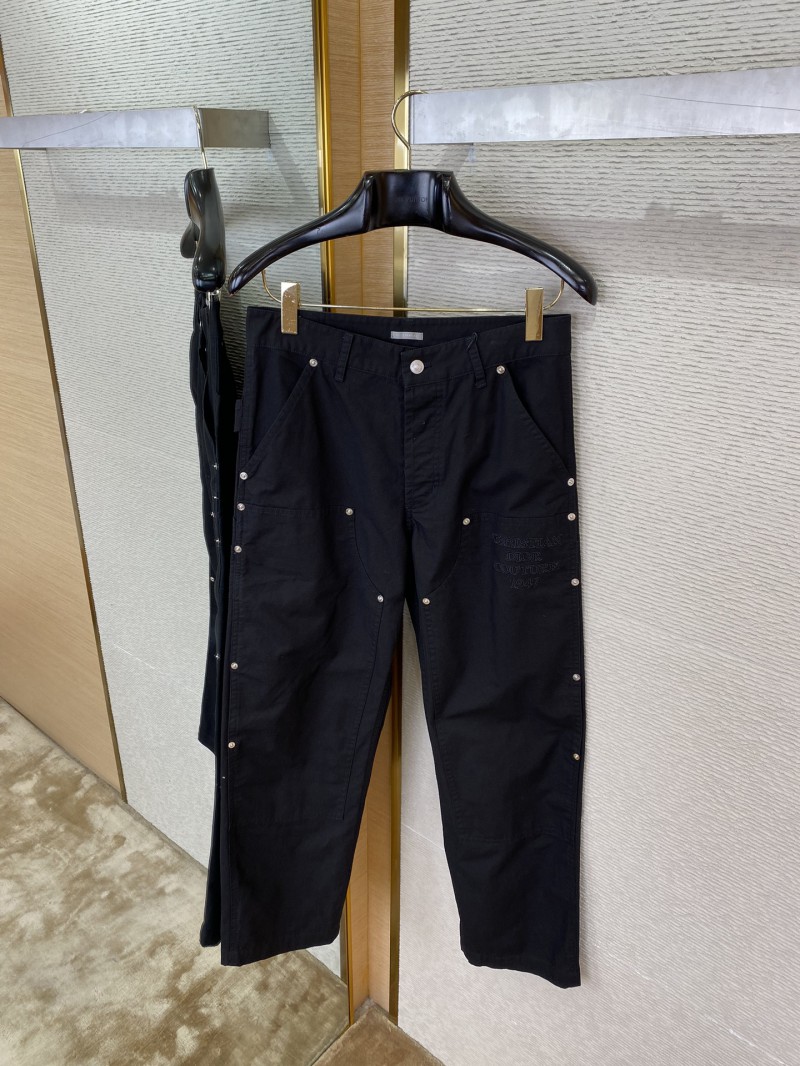 Dior logo embroidered denim trousers 6