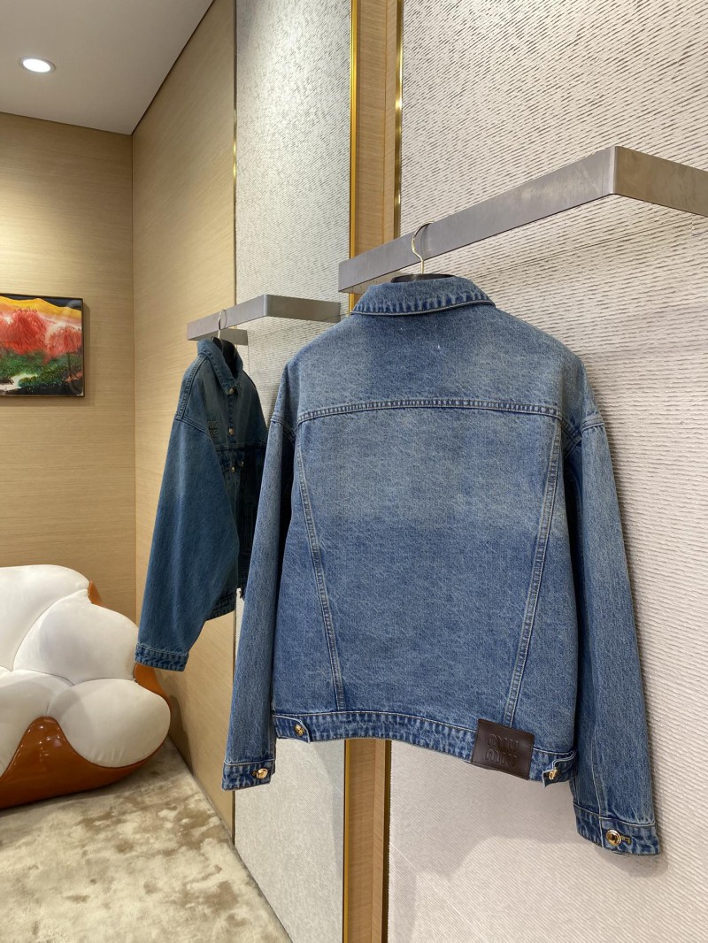 Miu Miu Patch Embroidered Denim Jacket Jacket 3