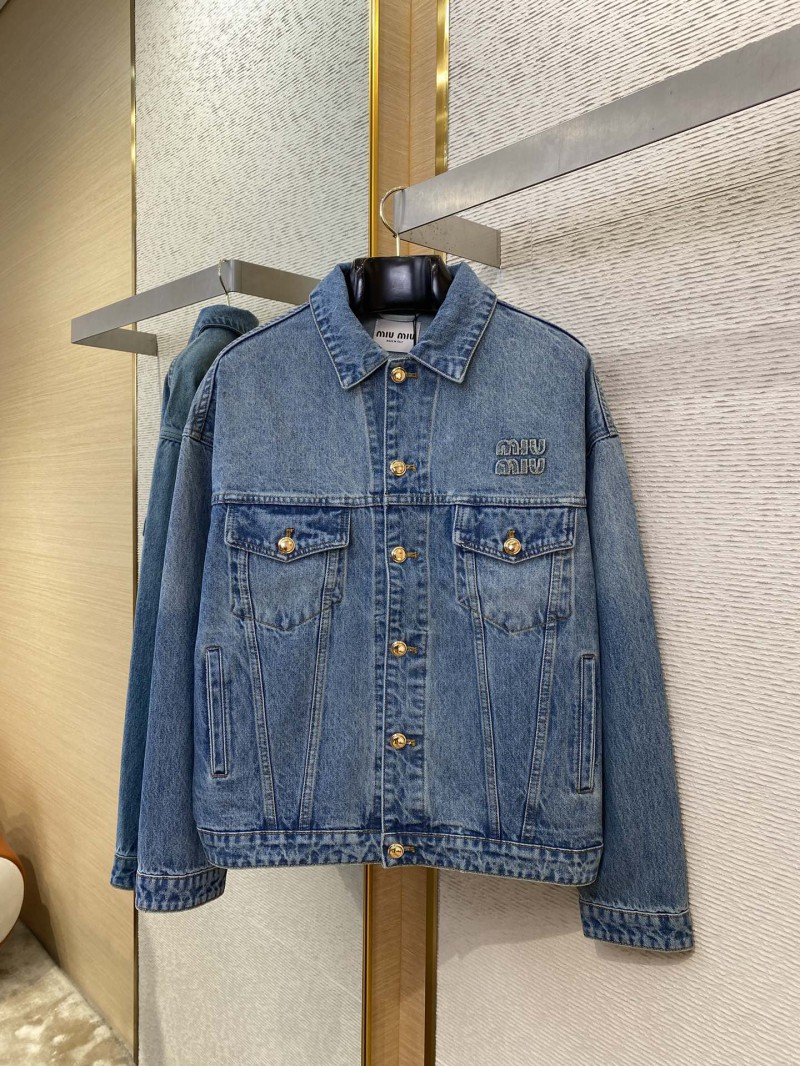Miu Miu Patch Embroidered Denim Jacket Jacket 4