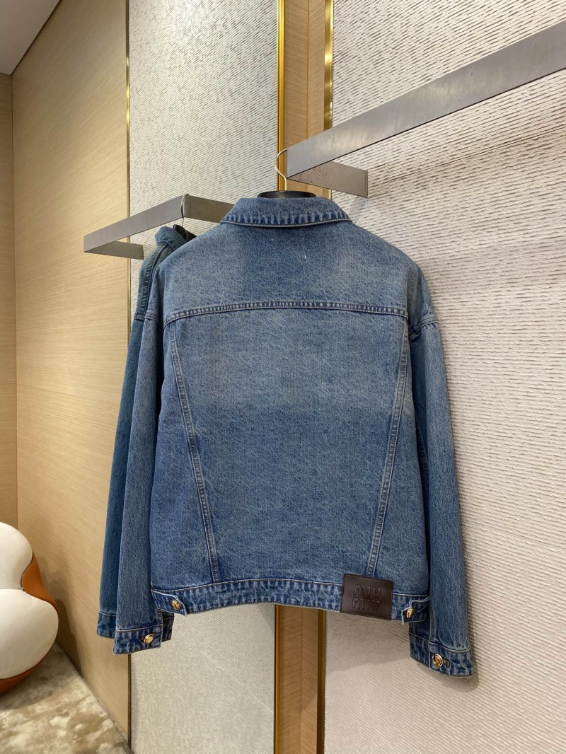 Miu Miu Patch Embroidered Denim Jacket Jacket 6