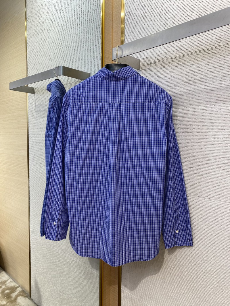 Miu Miu Logo Check Long Sleeve Shirt 6