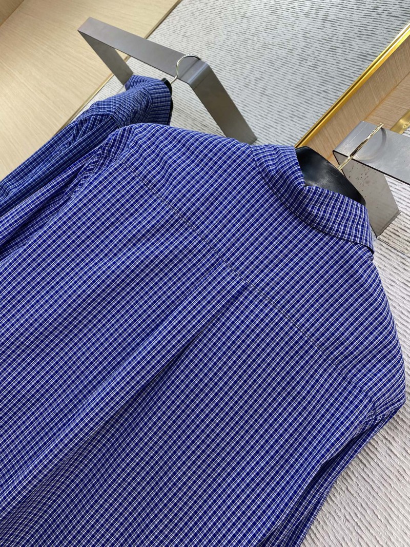 Miu Miu Logo Check Long Sleeve Shirt 7