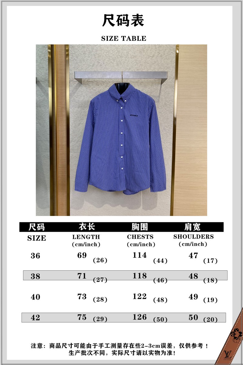 Miu Miu Logo Check Long Sleeve Shirt 9