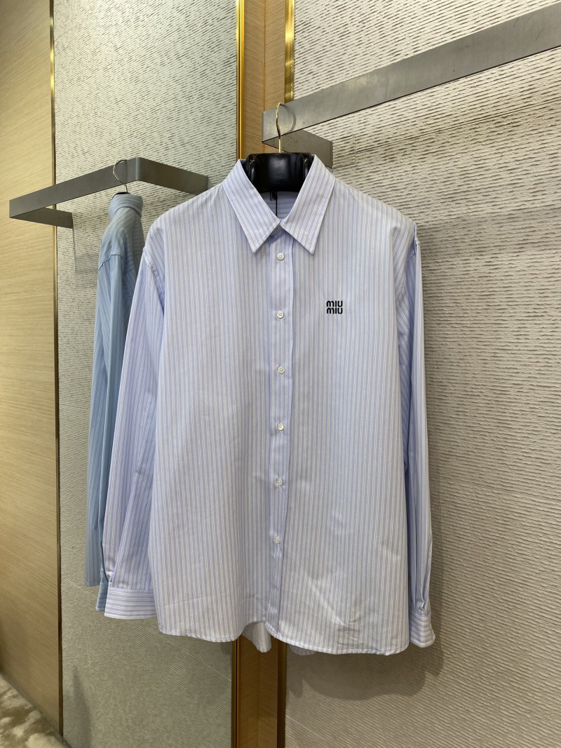 Miu Miu Logo Embroidered Check Shirt 4