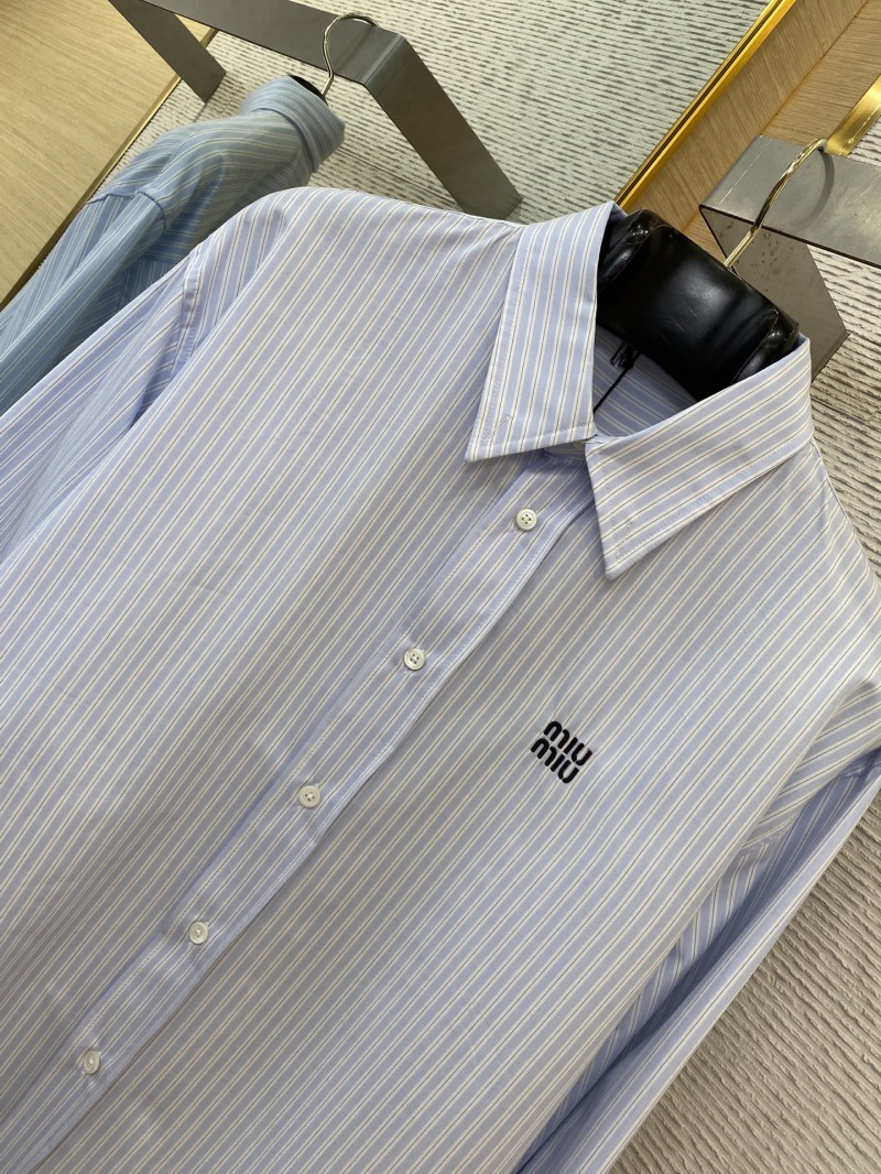 Miu Miu Logo Embroidered Check Shirt 5