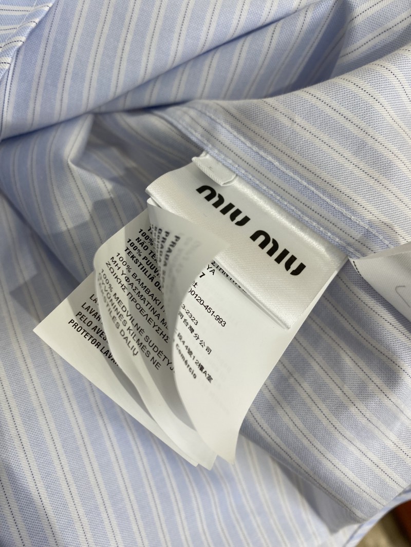 Miu Miu Logo Embroidered Check Shirt 8