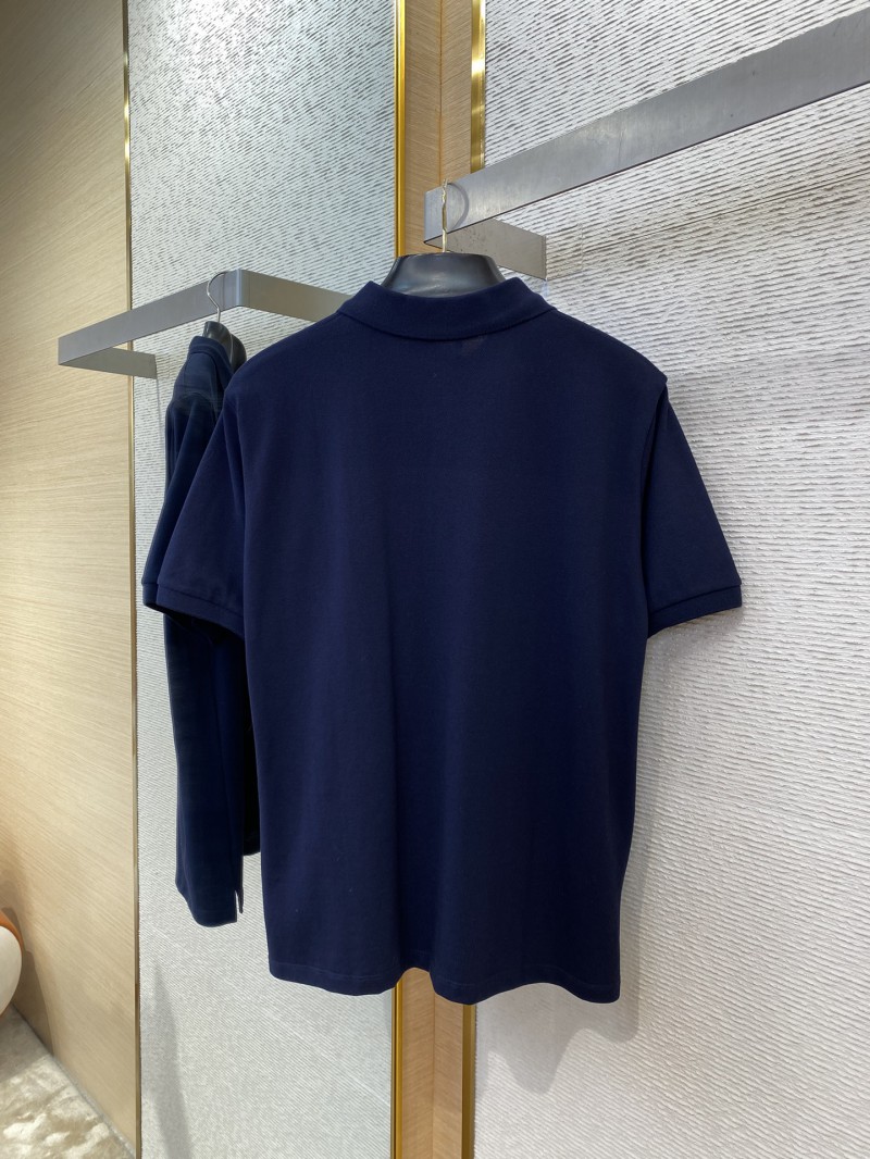 Miu Miu Logo Embroidered Polo Shirt Navy 6