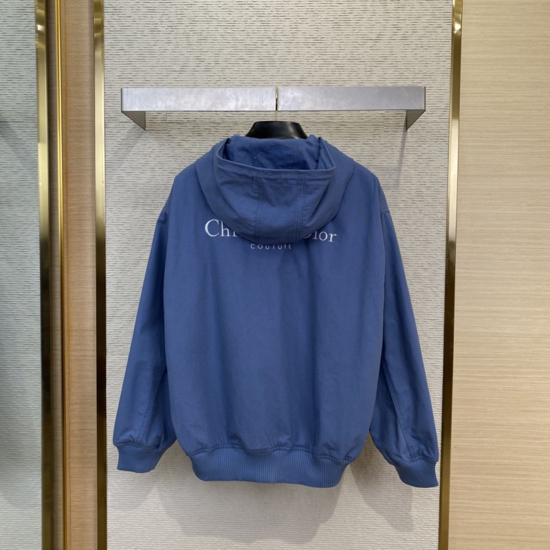 Dior Embroidered Zip Hooded Jacket 1