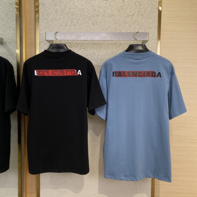 Balenciaga Tape Seal Print Short Sleeve T-Shirt Black 1
