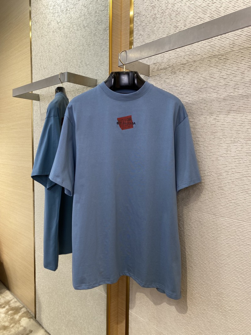 Balenciaga Tape Seal Print Short Sleeve T-Shirt Blue 4