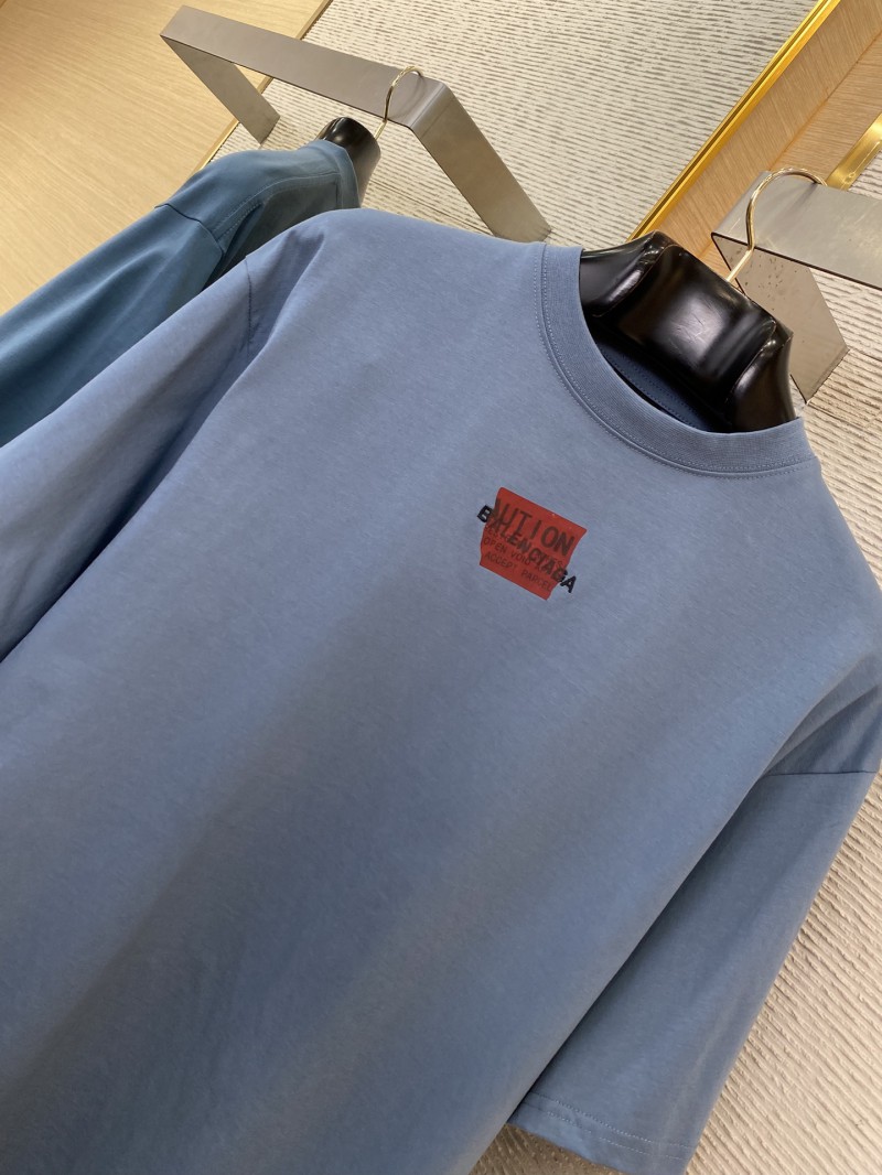 Balenciaga Tape Seal Print Short Sleeve T-Shirt Blue 5