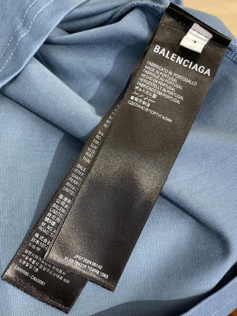 Balenciaga Tape Seal Print Short Sleeve T-Shirt Blue 8