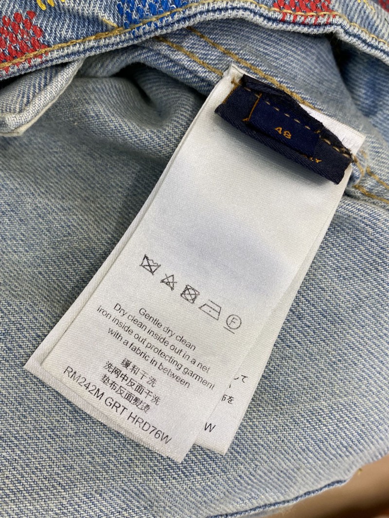 LV Colourful Checkerboard Print Denim Trousers 8