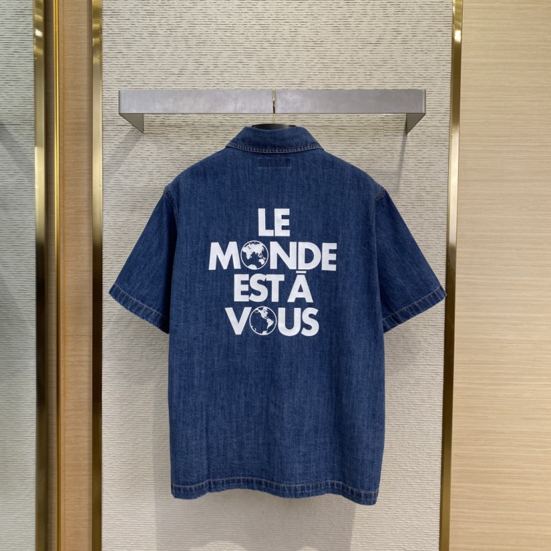LV Earth Printed Denim Short Sleeve 1