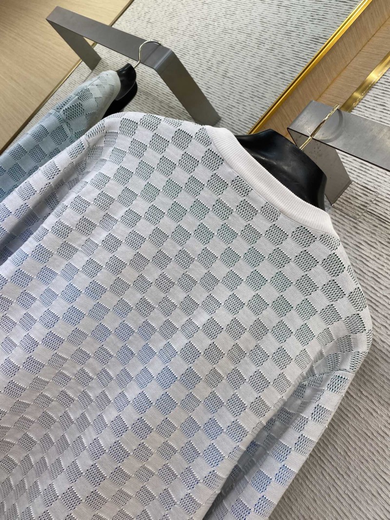 LV Gradient Checkerboard Knit Round Neck Long Sleeve 7