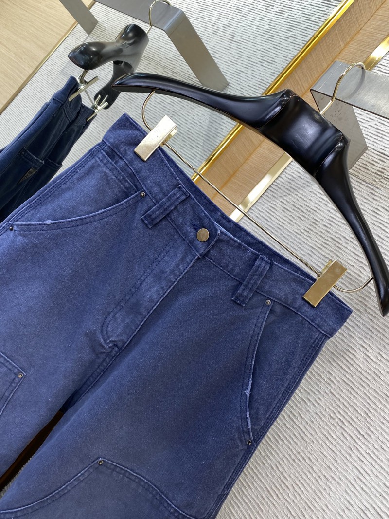 Prada Triangle Leather Label Denim Trousers 5