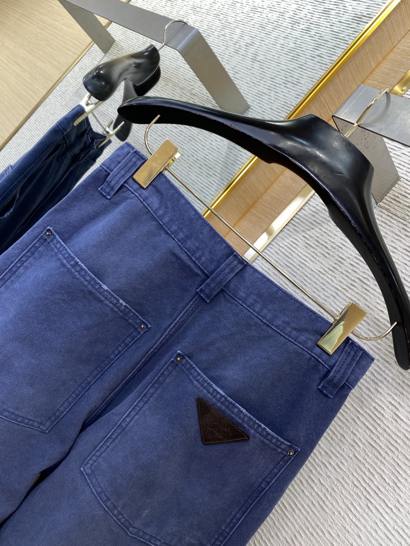 Prada Triangle Leather Label Denim Trousers 7