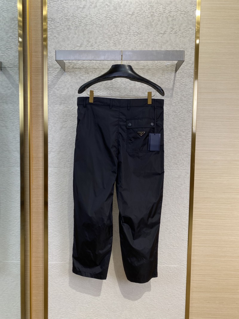 Prada Triangle Label Recycled Nylon Trousers 1